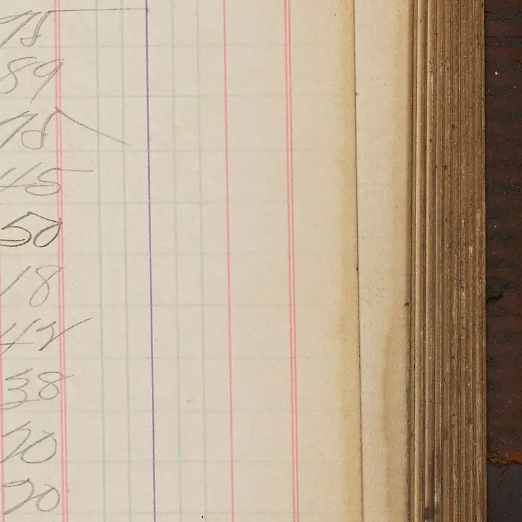 Een getal met een onderstreping in een kasboek.